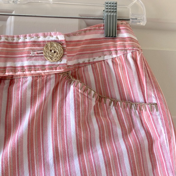 Talbots Petites Striped Cotton Capris - Picture 3 of 15